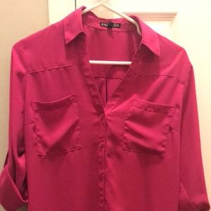 Express Brand Fuchsia Portofino Shirt